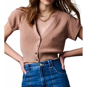 NEW HEVRON lina top in taupe
